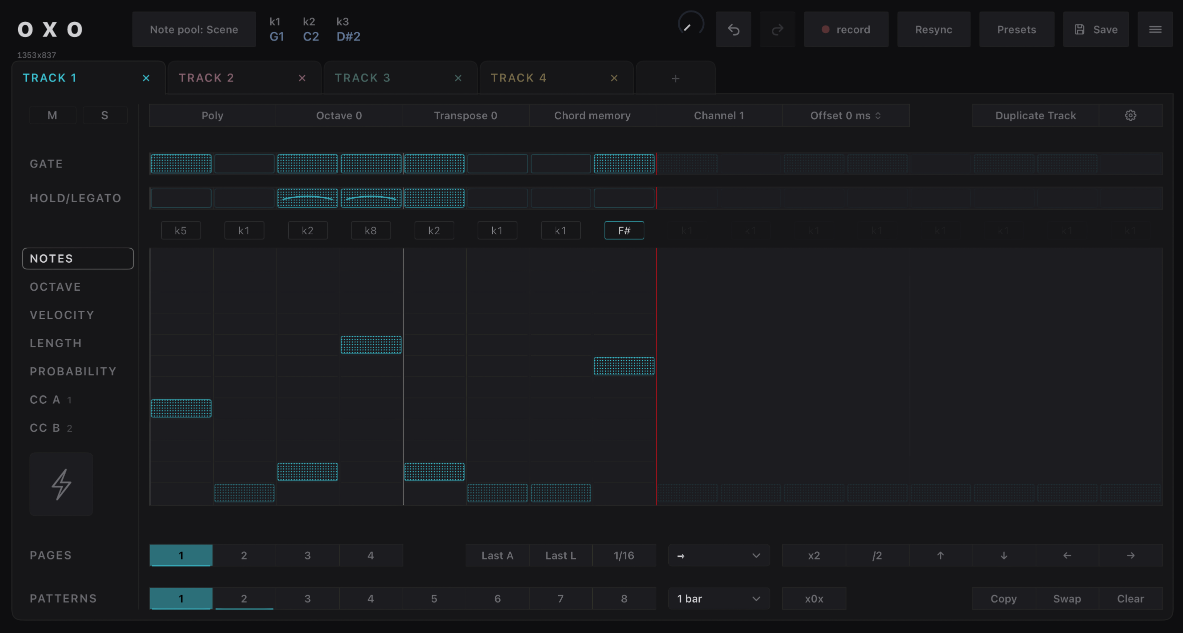 Oxo Steps plugin interface preview