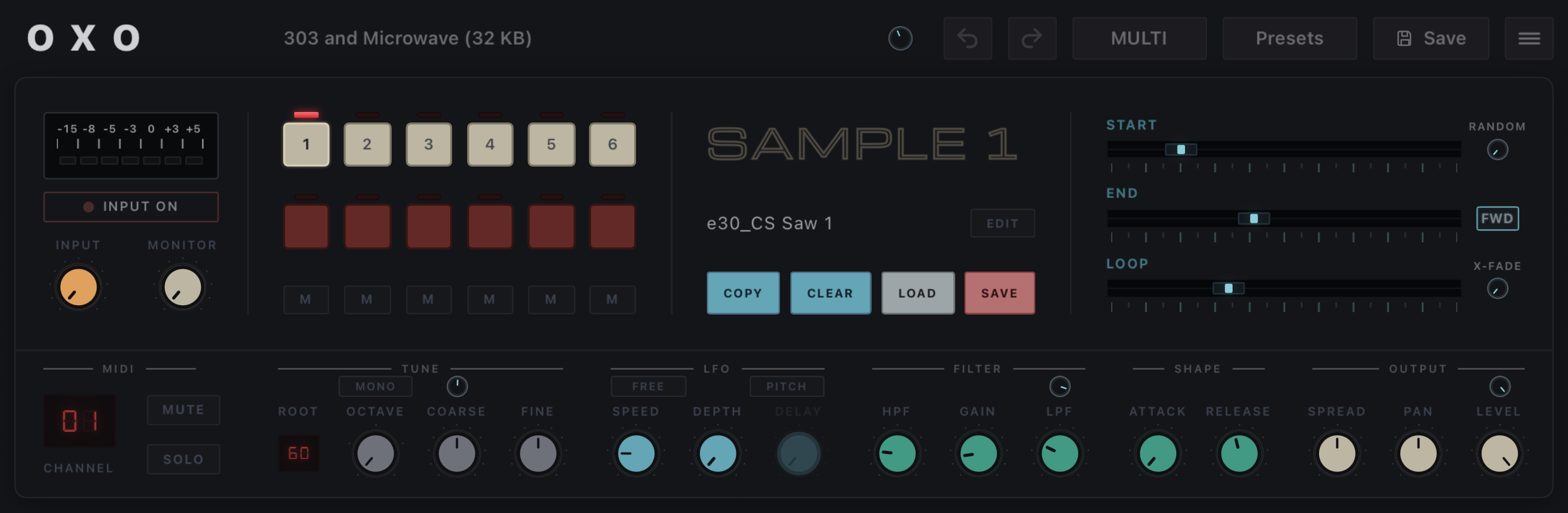Oxo Sample plugin interface preview